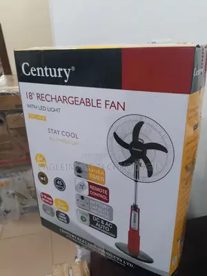 Century 18" Portable Pedestal Fan - Rechargeable With Ac/Dc Input