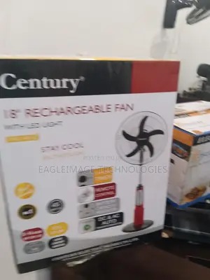 Century 18" Pedestal Fan Rechargeable - Sturdy Build, Long Life