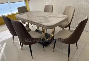 Ring Leg Dining Table by Six Marble Top Very Unique and Affordable