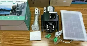 Dual-Lens Rechargeable Solar-Powered CCTV Camera
