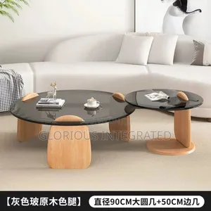 Wood and Glass Top Centre Table