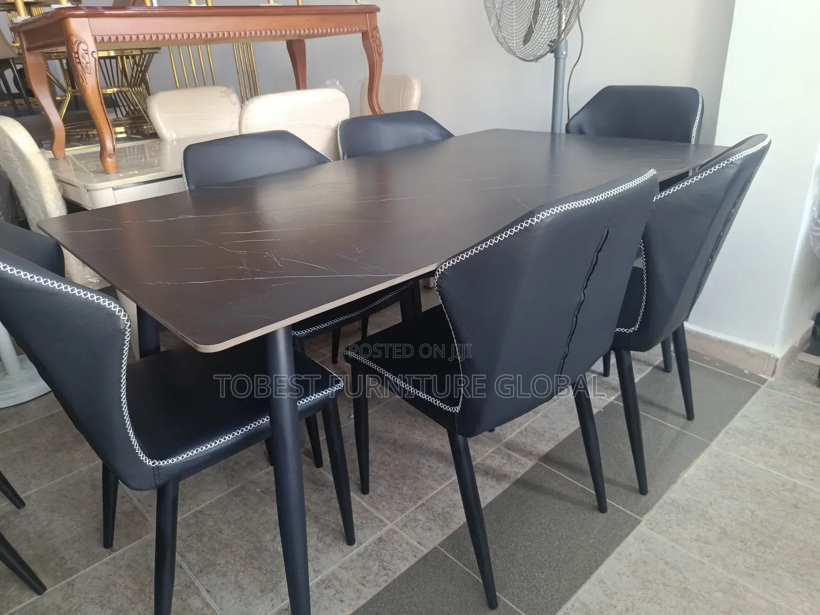 New Solid Marble 6 Sitters Dining Table Chairs