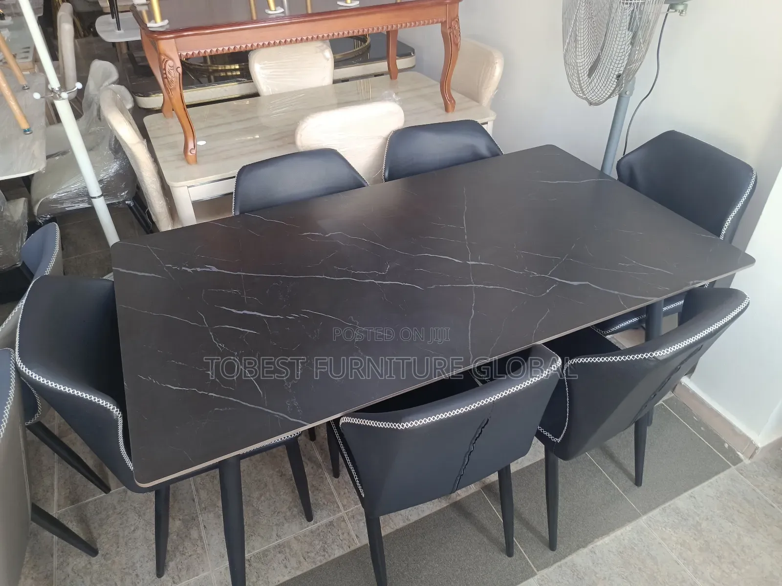 New Solid Marble 6 Sitters Dining Table Chairs