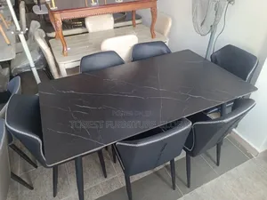 New Solid Marble 6 Sitters Dining Table Chairs