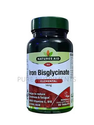Natures Aid Iron Bisglycinate 14mg – For Energy Tiredness 90 Tablets