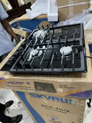 Polystar 3 Burner and 1 Hot Plate Glass Table Gas Hob | Pv-Gt60g3h