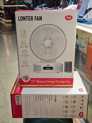Itel Lonter Rechargeable Solar Fan With Panel Bluetooth Speaker