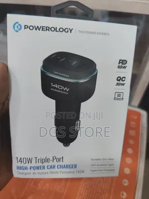 Powerology 140w Triple Port High Power Car Charger
