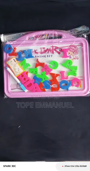 Writing Board With Magnetic Alphabets, Pen and Eraser