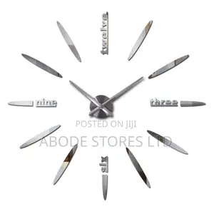 Unique Diy Wall Clock Silver-100cm