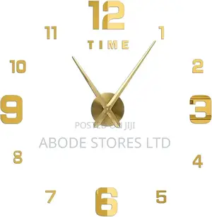 100cm Large Diy 3d Irregular Number Decorative Wall Clock - Gold