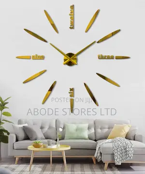 100cm Unique Diy Decorative Wall Clock- Gold