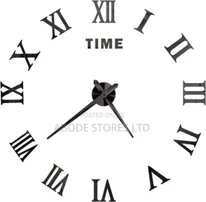 100cm Roman Numeral Diy Wall Clock - Black