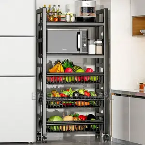 Movable Kitchen Shelf for Microwave, Fruits and Vegetables