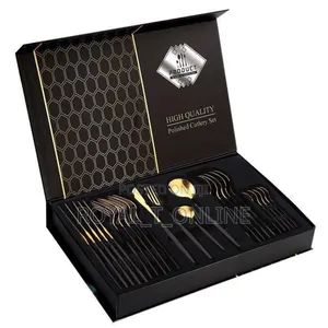 Cutlery Set in Lagos. Black Gold Spoon and Fork Gift Set in Lagos