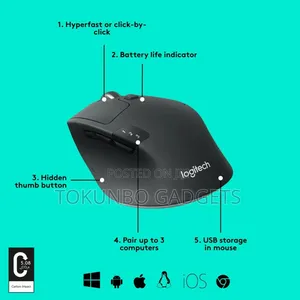 Logitech M720 Triathlon Multiple Device Bluetooth Wireless Mouse