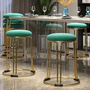 Luxury Gold Round Metal Morden Stackable Dinning Stool Chair
