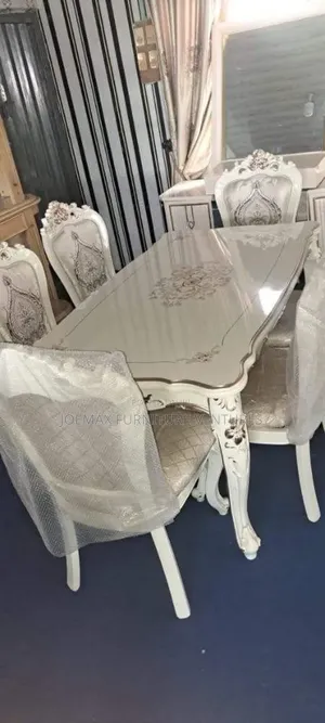 Turkey Marble Dining Table By6 With Fabric Chairs.