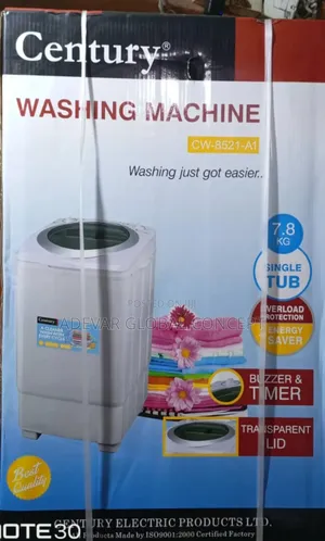 Century 7.8kg Single Tub Washing Machine With Overload Protection