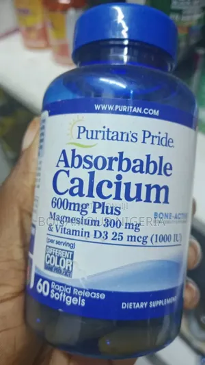 Puritan's Pride Absorbable Calcium 600mg Plus Magnesium Vit D3 X60