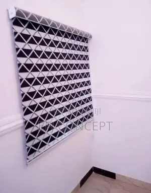 Black Background White Zigzag Pattern Day and Night Window Blind
