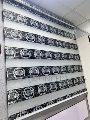 Black Color Design Versace Day and Night Window Blind