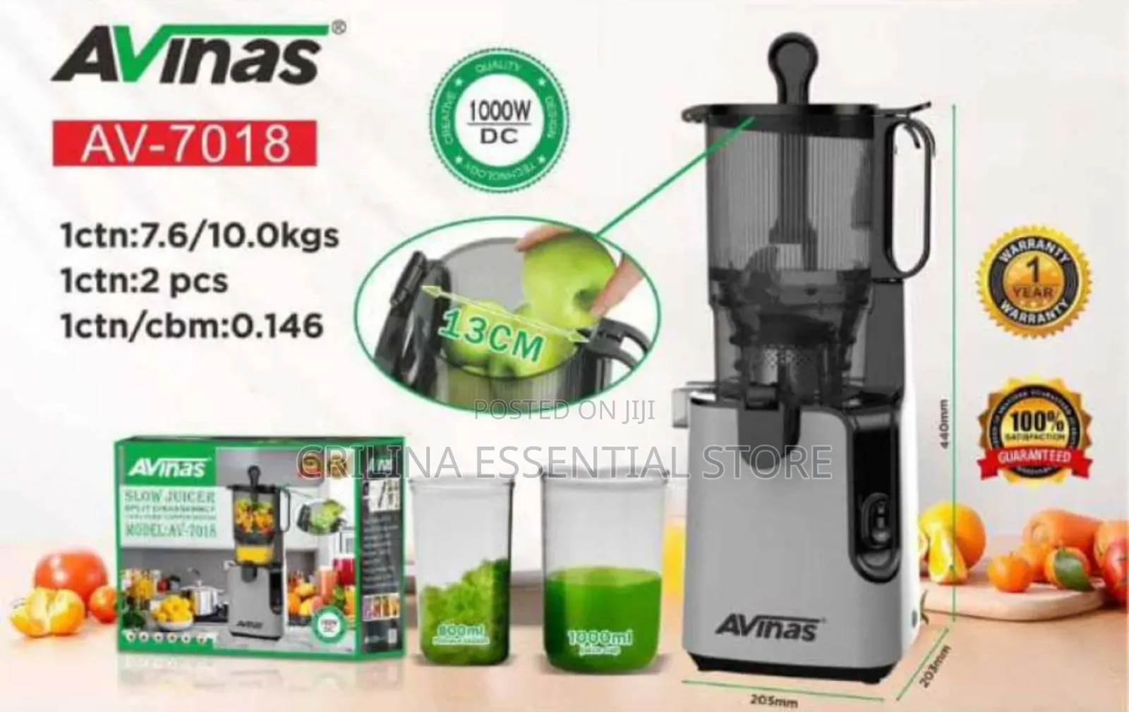 Avinas High Performance Slow Juicer.