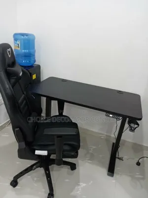 Electric Adjustable Table 1.4meter + Furgle Gaming Chair Black