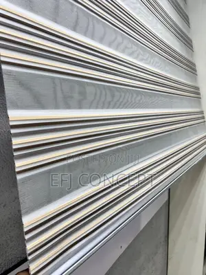 Blend of Beige, Black and White Line for Day and Night Window Blind