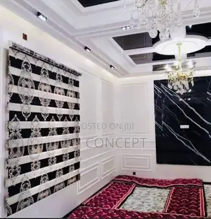 Blend of White and Black Crown-Like Design for Day and Night Blind