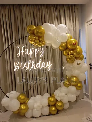White and Gold Balloon Decoration