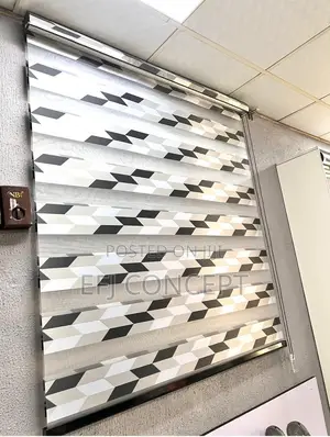 Arrow-Like Black and White Design for Day and Night Window Blind