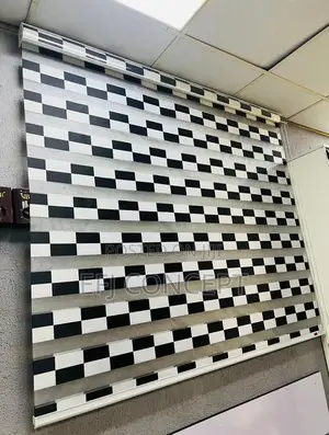 Blend of Brick-Like Black and White Design for Day and Night Blind
