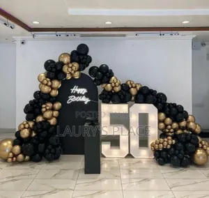 Black and Gold Balloon Decoration