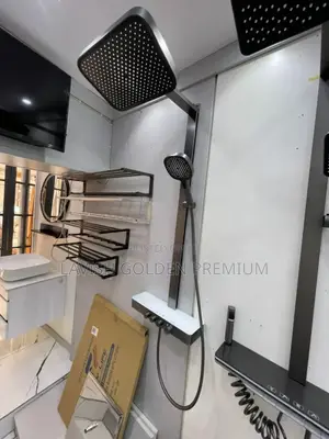 Premium Luxury Standing Shower Gray Black and White