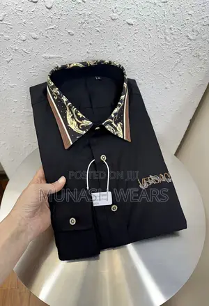 Luxury Versace Shirt For Men, Black And White