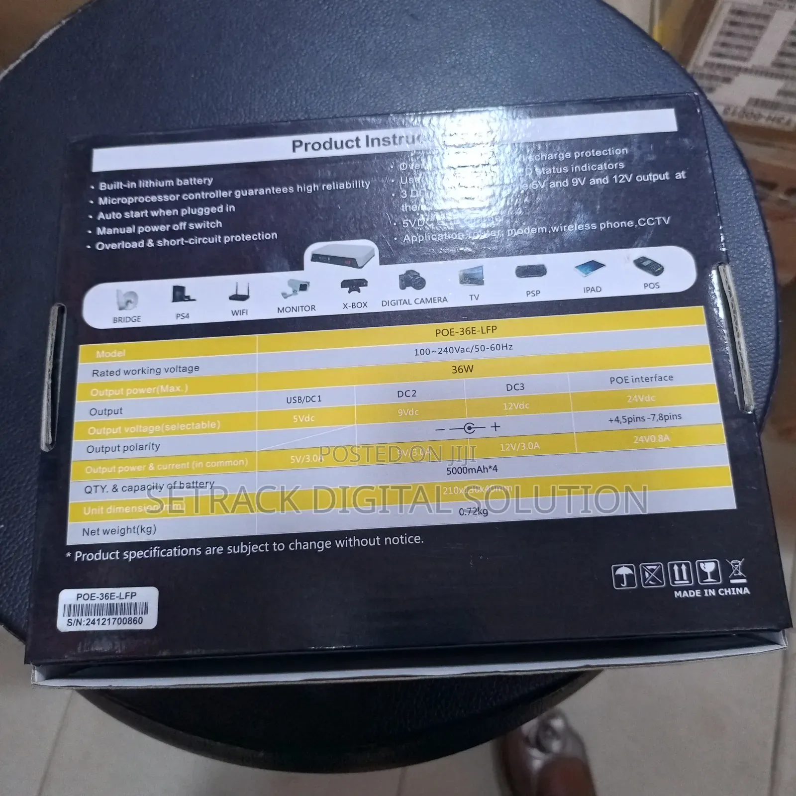 Mini Dc Ups 10,000mah Poe-430p