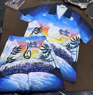 Luxury Casablanca Shirt And Short Blue Sk