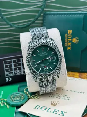 Rolex Quality Luxury Men Iced All Round Wristwatch