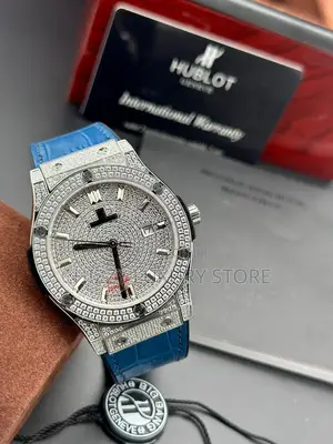 Hublot Quality Luxury Men Genuine Leather Automatic Engine Wristwatch