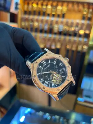 Cartier Quality Luxury Men Rubber Strap Wristwatch