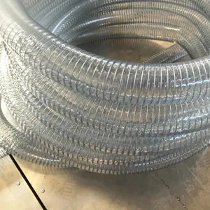 3" Steel Wire Transparent Suction Hose for Water, Chemicals, Petrol