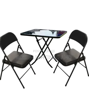 Indoor/Outdoor Square Foldable Table and 2 Foldable Chairs