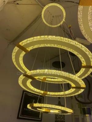 Nordic Golden Crystal Ring Led Chandelier Luxury Modern Pendant Light