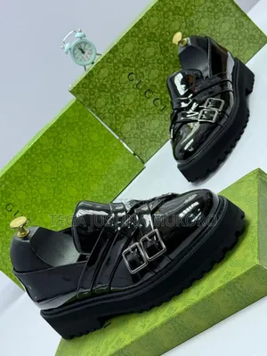 Glossy Leather Cross Buckle Design Men's Footwear