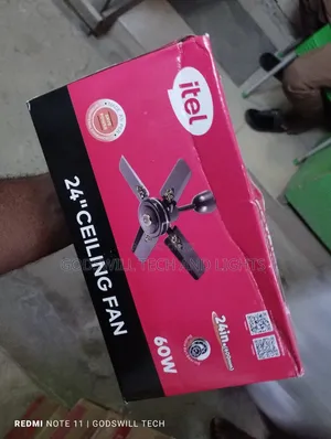 24" Short Blade Itel Ceiling Fan