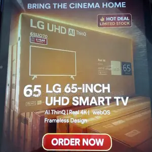 65 Inches Smart Tv With Ultra Building Showcasing Apps