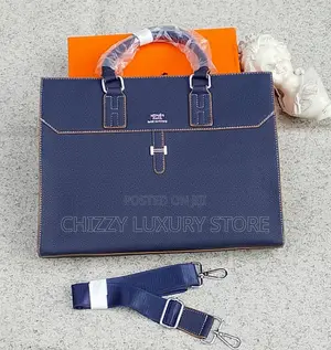 Hermes Quality Luxury Men Genuine Leather Laptop Bag