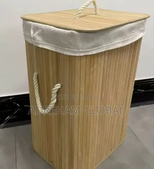 Foldable Laundry Basket Bamboo Hamper Collapsible Clothes Storage Bin