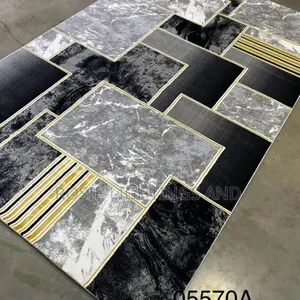 Modern Turkish Oriental Center Rug - Gray /Black ( 5 by 7)